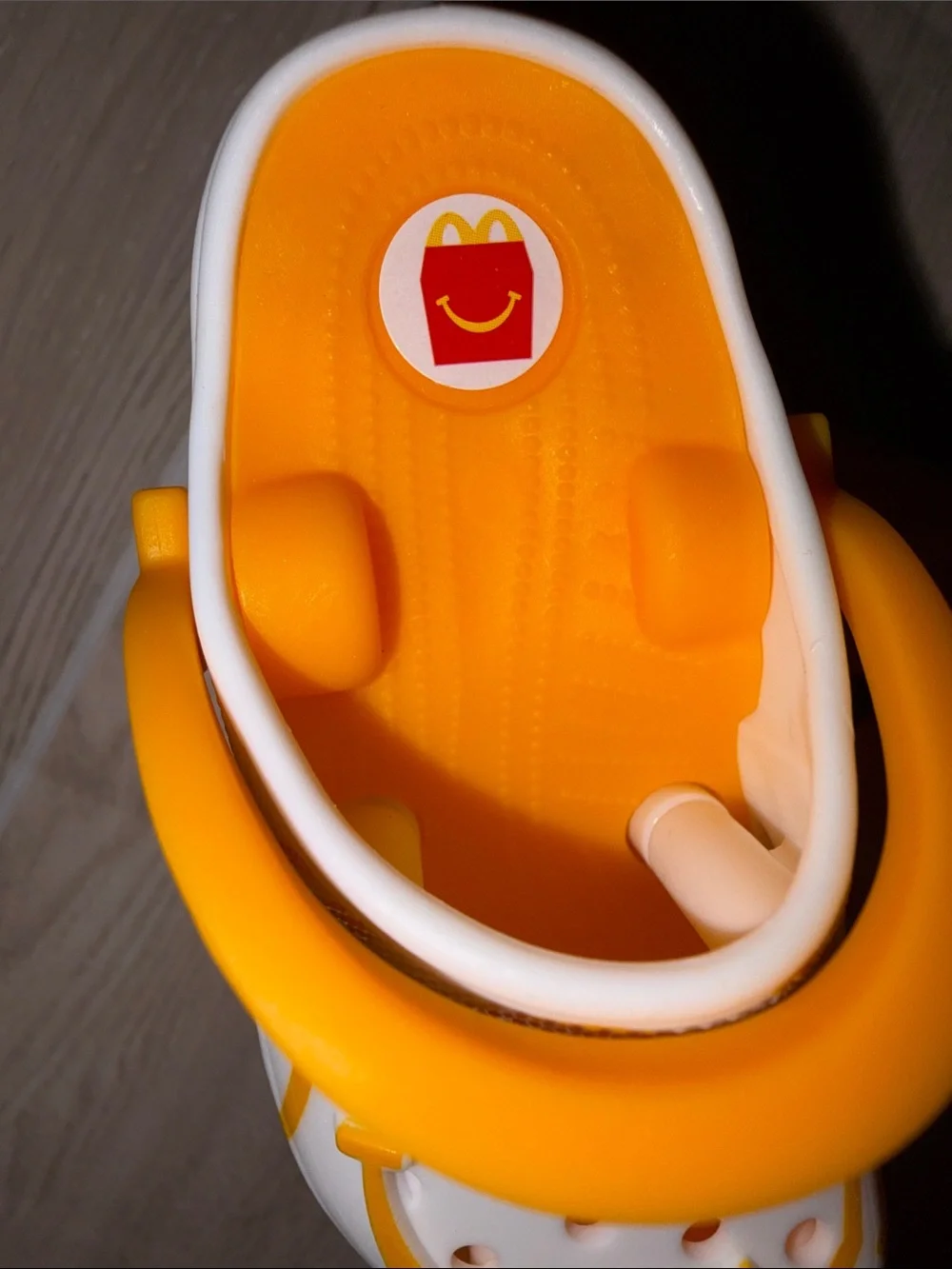 CROCS Collectible White and Orange Smiley